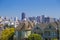 The Painted Ladies of San Francisco Alamo Square Victorian houses in San Francisco, California during clear sunny day and blue sky