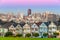 The Painted Ladies of San Francisco, California sit glowing amid