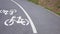 Painted marking of a bicycle path