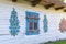 Painted old wooden cottage decorated with a hand painted colorful floral motives, folk art, Zalipie, Poland