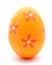Painted orange easter egg isolated