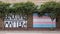 Painted plywood protecting windows from rioters on Cedar Springs in Dallas, Texas.