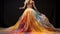 Painted Rainbow Gown: A Vibrant Fusion Of Art And Fashion