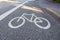 Painted Street Asphalt Bicycle Lane Sign White Safety