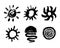 Painted sun icon. Grunge design element for weather forecast website. Brush strokes texture.