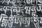 Painted Tibetan Script Carved Stone