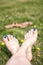 Painted Toes in the Grass