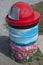 Painted Trash Can