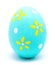 Painted turquoise easter egg isolated