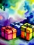 painted watercolour gifts neon background palette