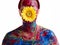 Painted woman and flower