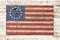Painted wood Colonial American Flag
