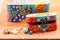 Painted, wooden small boxes for multiple purposes and jewels