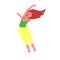 Painted young energetic girl in a jump while dancing