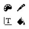 Painter accessories. Simple Related Vector Icons