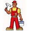 Painter Cartoon character  mechanic illustration Painter Cartoon character Handy Man mechanic illustration plumber painter