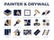 Painter and Drywall Icon Set