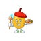 Painter fruit loquat fresh mascot character shape