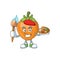 Painter fruit persimmon character for object cartoon