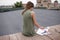 Painter girl lifestyle inspiration roof drawing