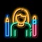 Painter Human Talent neon glow icon illustration