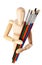 Painter\'s wooden model with paintbrushes