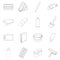 Painter tools icon set outline
