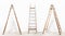 Painter wooden ladder,isolated on white, wall painting