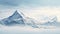 Painterly 3d Landscape: Hyper-detailed Snowy Mountains