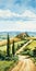 Painterly Landscapes: Digitally Enhanced Tuscan Countryside Drawing