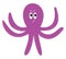 Painting of an angry octopus vector or color illustration