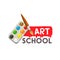 Painting art school, artist watercolor paint brush