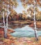 Painting Autumn Landscape, Trees