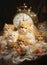 Painting of beautiful Persian cats laying next to each other