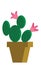 Painting of a cactus plants that looks similar to a Mickey and Minnie Mouse vector color drawing or illustration