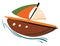 Painting of colorful sailing boat vector or color illustration