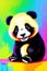 a painting of a cute baby panda with a colorful background an ultrafine detailed generative ai