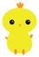 Painting of a cute little yellow duck vector or color illustration