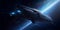 The painting depicts a spaceship with an unusual shape. ufo, alien ship, space station
