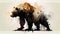 a painting drawing of aggressive bear by watercolor dark style, Generative AI, illustration