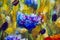 Painting flower modern colorful wild flowers canvas abstract close paint impasto oil