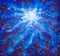 Painting Galaxy in space, Blue cosmic glow, beauty of universe, cloud of star, blur background, illustration artwork canvas.