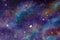 Painting Galaxy in space, Blue cosmic glow, beauty of universe, cloud of star, blur background, illustration artwork canvas.