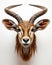 a painting of a horned animal with long horns on it\'s head. generative ai