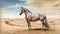 A Painting of a Horse Standing in a Desert. Generative AI.