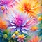 painting image of the majestic,ornate,acrylic,exploding prisms of vibrant dynamic colors of springtime.