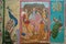 Painting on Japanese Tiles; Lord Ram with Sita and Hanuman; Ram Mandir