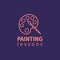 Painting lessons thin line icon