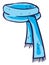 Painting of a long blue scarf, vector or color illustration