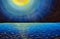 Painting mystic night starry sky space moon